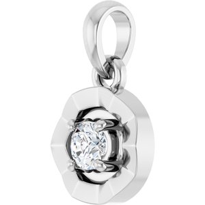10K White Gold 3 mm Round Bezel-Style Charm/Pendant Mounting – image 3