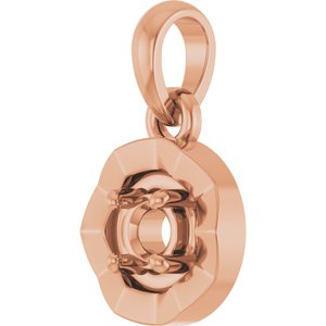 14K Rose Gold 3 mm Round Bezel-Style Charm/Pendant Mounting – image 4