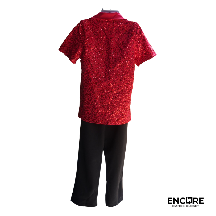 Sequin Collar Shirt Set