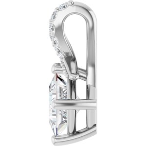 14K White Gold 4.5x4.5 mm Square Pendant Mounting – image 5