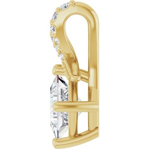 10K Yellow Gold 4.5x4.5 mm Square Pendant Mounting – image 5