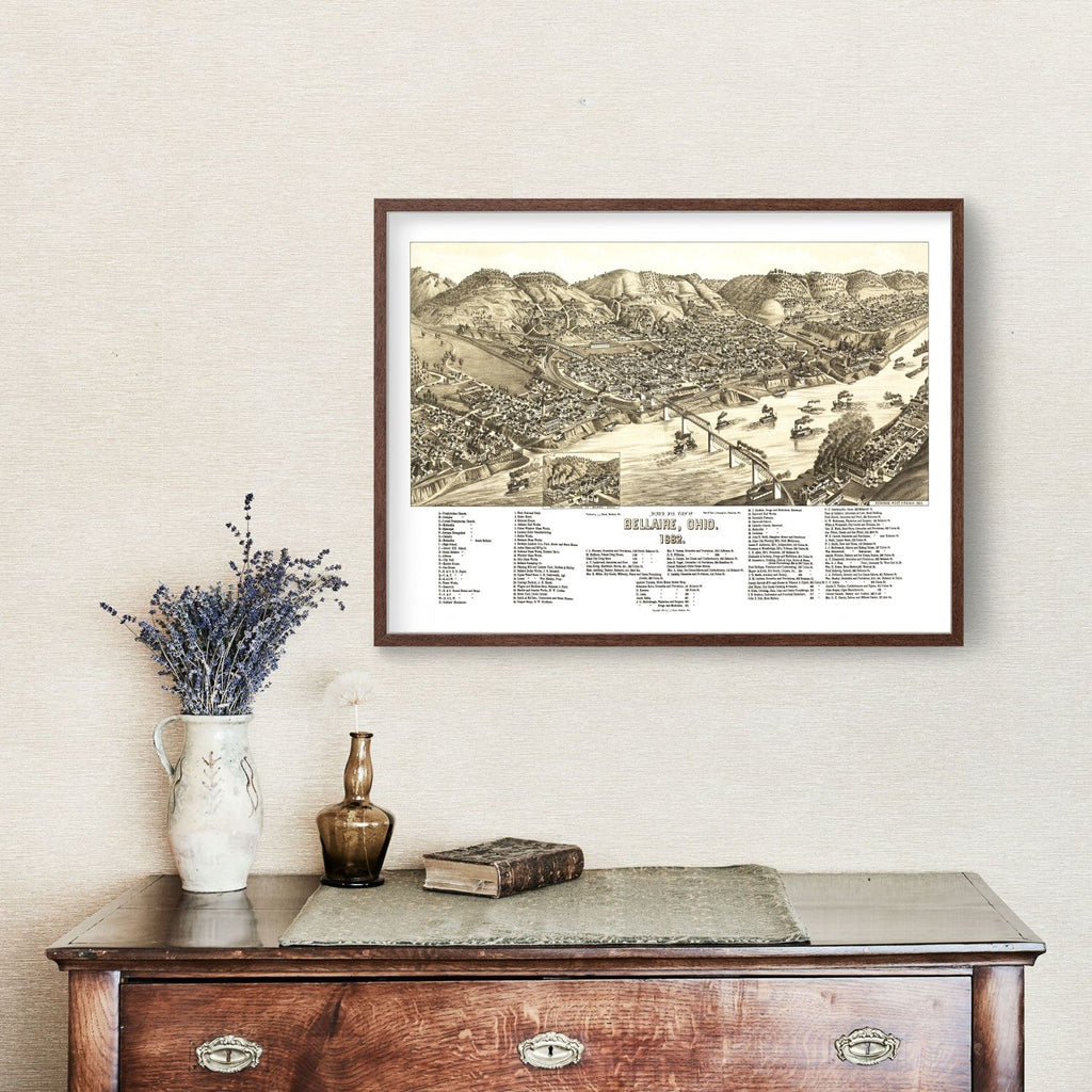 Vintage Map of Bellaire, Ohio 1882