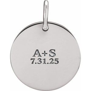 Sterling Silver Engravable Circle Charm/Pendant – image 4