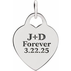 Engravable Heart Charm/Pendant