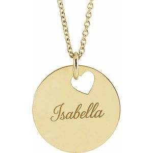 Engravable Pierced Heart or Star Necklace or Pendant