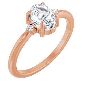 14K Rose Gold 7x5 mm Oval Cabochon Ring Mounting