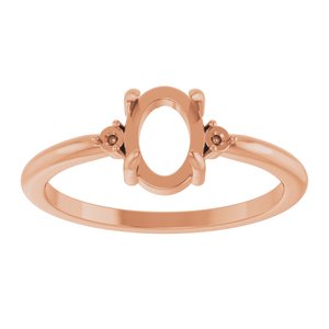14K Rose Gold 7x5 mm Oval Cabochon Ring Mounting – image 6