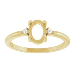 10K Yellow Gold 7x5 mm Oval .03 CTW Lab-Grown Diamond Semi-Set Cabochon Ring – image 6