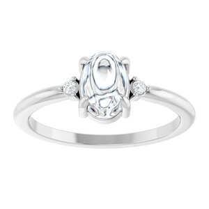 Sterling Silver 7x5 mm Oval .03 CTW Lab-Grown Diamond Semi-Set Cabochon Ring – image 5