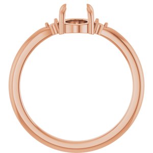 14K Rose Gold 7x5 mm Oval Cabochon Ring Mounting – image 4