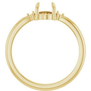 14K Yellow Gold 7x5 mm Oval Cabochon Ring Mounting – image 4