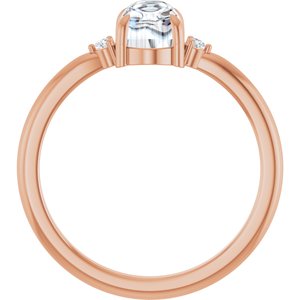 14K Rose Gold 7x5 mm Oval Cabochon Ring Mounting – image 3