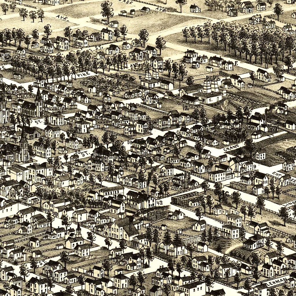 Vintage Map of Bowling Green, Ohio 1888