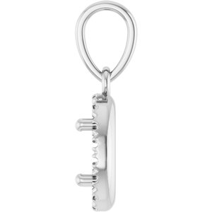 14K White Gold 6x4 mm Oval French-Set Halo-Style Pendant Mounting – image 6
