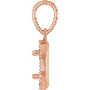 14K Rose Gold 6x4 mm Oval .06 CTW Lab-Grown Diamond Semi-Set French-Set Halo-Style Pendant – image 6