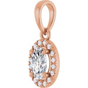 14K Rose Gold 3/8 CTW Lab-Grown Diamond French-Set Halo-Style Pendant – image 2