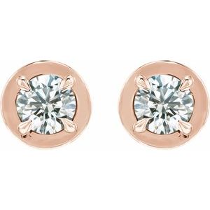 14K Rose Gold 9/10 CTW Natural Diamond Stud Earrings – image 2