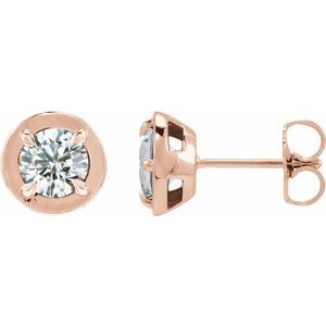 14K Rose Gold 9/10 CTW Natural Diamond Stud Earrings