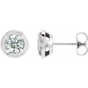 Sterling Silver 1 CTW Lab-Grown Diamond Stud Earrings