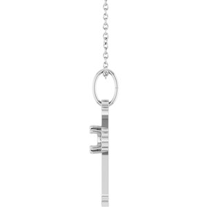 14K White Gold 4.2 mm Round Accented Cross 18" Necklace Mounting – image 6