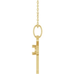 10K Yellow Gold 4.2 mm Round Accented Cross 18" Necklace Mounting – image 6