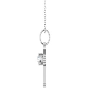14K White Gold 1/4 CT Lab-Grown Diamond Cross 18" Necklace – image 3