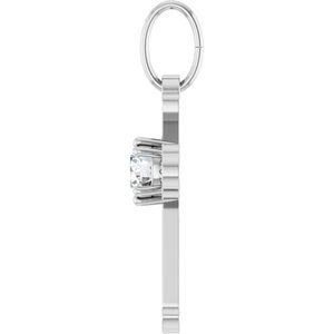 Sterling Silver 1/4 CT Natural Diamond Cross Pendant – image 3