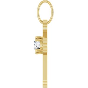 14K Yellow Gold 1/4 CT Lab-Grown Diamond Cross Pendant – image 3