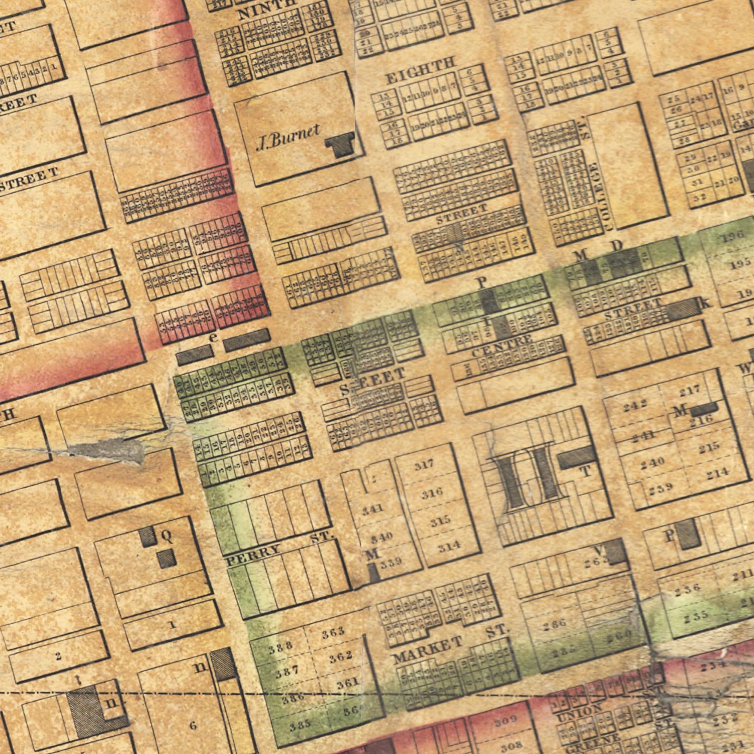 Vintage Map of Cincinnati, Ohio 1838