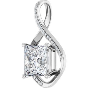 Platinum 10x10 mm Square Pendant Mounting – image 3