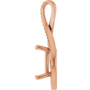 10K Rose Gold 9x9 mm Square Pendant Mounting – image 6
