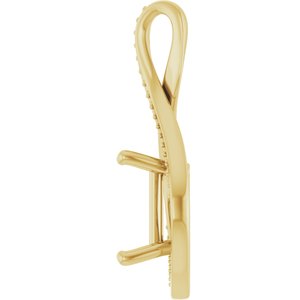 14K Yellow Gold 9x9 mm Square Pendant Mounting – image 6