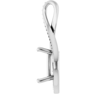 14K X1 White Gold 9x9 mm Square Pendant Mounting – image 6