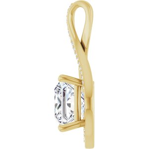 18K Yellow Gold 9x9 mm Square Pendant Mounting – image 5