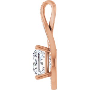 10K Rose Gold 9x9 mm Square Pendant Mounting – image 5