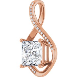 10K Rose Gold 9x9 mm Square Pendant Mounting – image 3