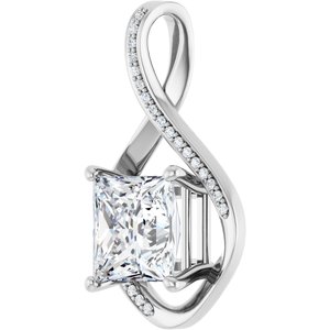 Continuum Sterling Silver 9x9 mm Square Pendant Mounting – image 3