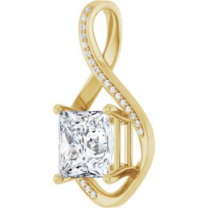 18K Yellow Gold 9x9 mm Square Pendant Mounting – image 3