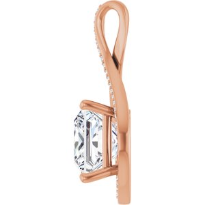 10K Rose Gold 10x10 mm Square Pendant Mounting – image 5