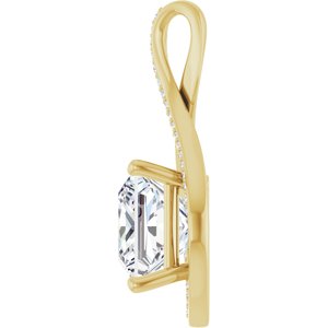 14K Yellow Gold 10x10 mm Square Pendant Mounting – image 5