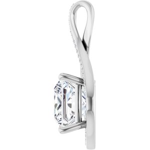 18K White Gold 10x10 mm Square Pendant Mounting – image 5