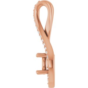 14K Rose Gold 5.2 mm Round .07 CTW Lab-Grown Diamond Semi-Set Pendant – image 6