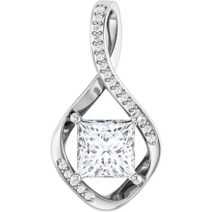 Sterling Silver 7x7 mm Square Pendant Mounting