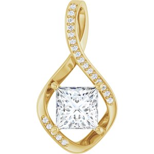 10K Yellow Gold 7x7 mm Square Pendant Mounting
