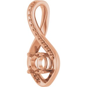 10K Rose Gold 5.2 mm Round Pendant Mounting – image 4