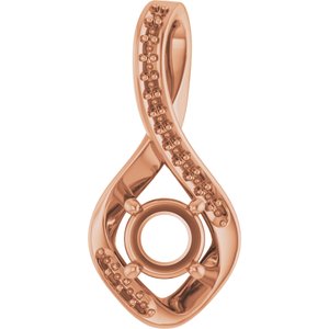 14K Rose Gold 5.2 mm Round Pendant Mounting – image 2