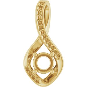 14K Yellow Gold 5.2 mm Round Pendant Mounting – image 2