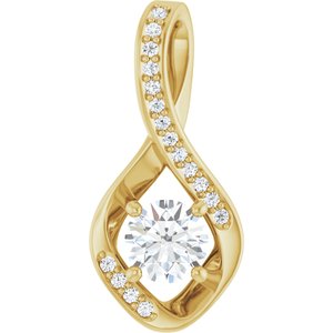 18K Yellow Gold 5.2 mm Round Pendant Mounting