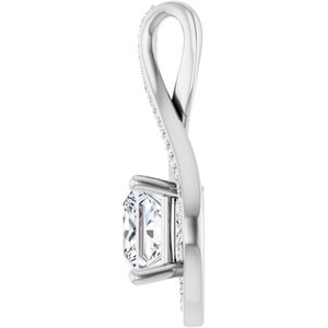 14K X1 White Gold 7x7 mm Square Pendant Mounting – image 5