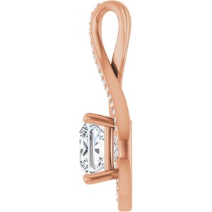 18K Rose Gold 7x7 mm Square Pendant Mounting – image 5